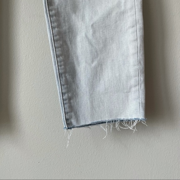 Frame Denim Light Wash Le Garçon Crop Raw Edge Frayed Jeans - Picture 3 of 6